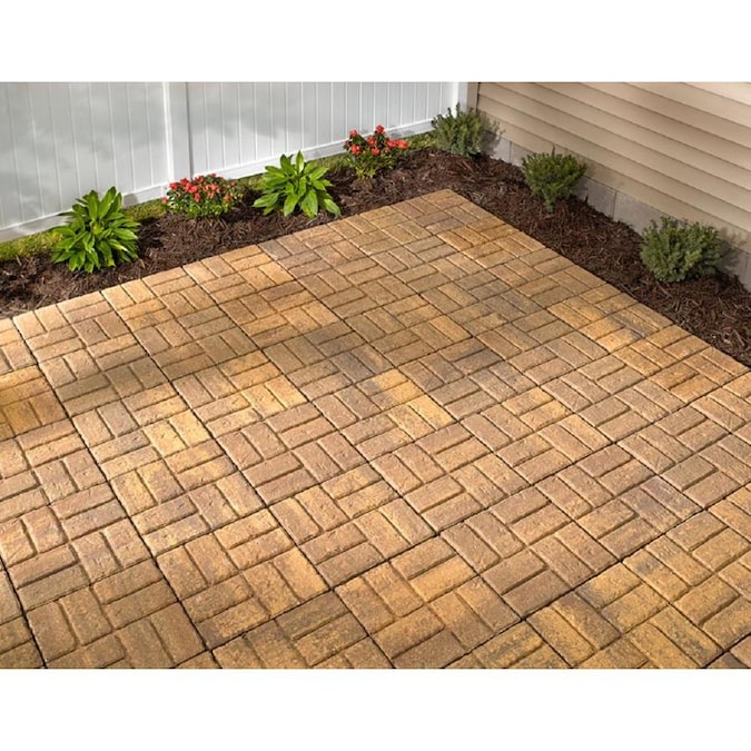 Weathered brickface Harvest Concrete Patio Stone (Common: 16-in x 16-in