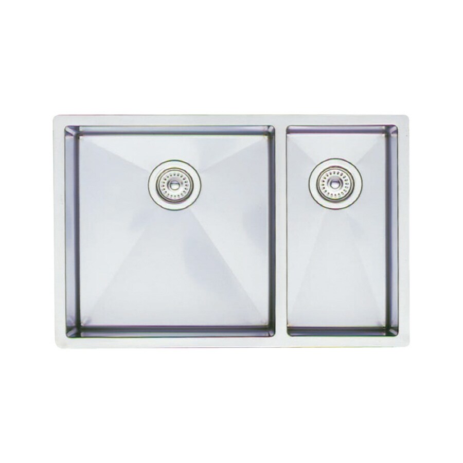 BLANCO Precision 18-in x 31-in Stainless Steel Double-Basin Undermount ...