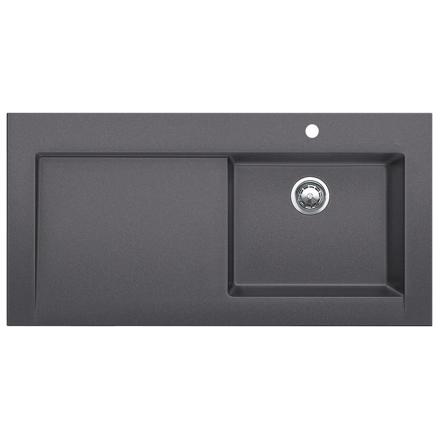 ... Single-Basin Granite Drop-in Residential Kitchen Sink with Drainboard