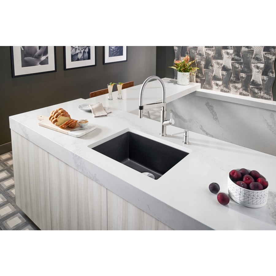 Blanco Precis 268125 In X 1775 In Anthracite Black Single Bowl Undermount Residential Kitchen Sink In The Kitchen Sinks Department At Lowes Com