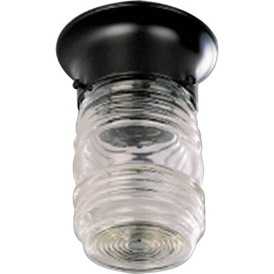 Volume Lighting 5-in Black Traditional Incandescent Flush Mount Light Volume Lighting 5-in Black Traditional Incandescent Flush Mount Light