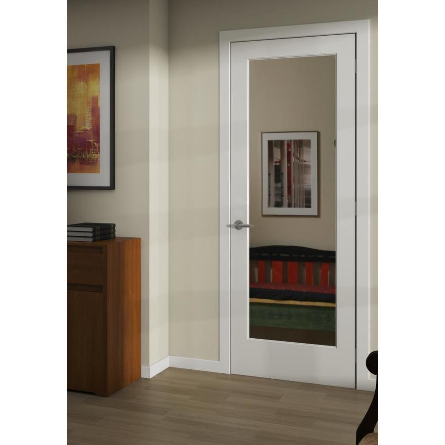 ReliaBilt Reflections 28in x 80in Primed White Mirror/Panel Mirrored