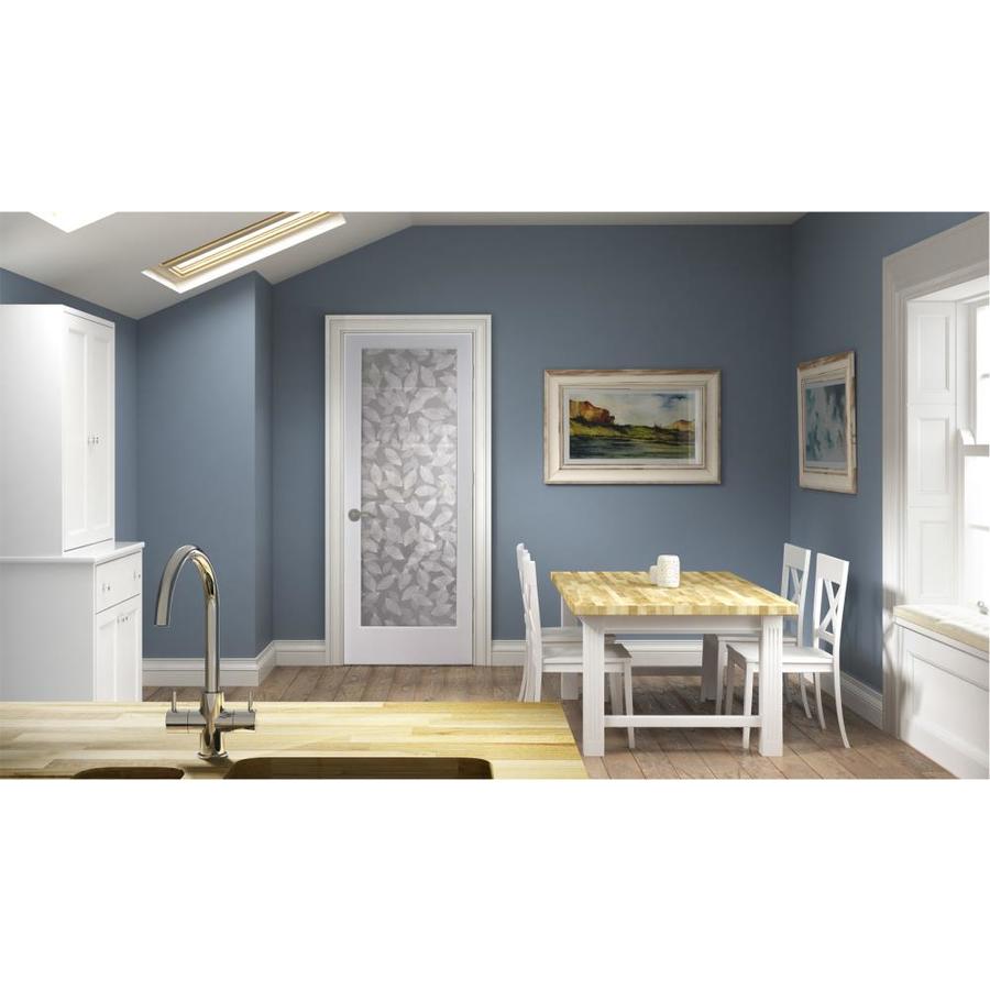 Reliabilt Primed White 1 Panel Solid Core Frosted Glass Pine Wood Slab Door Common 28 In X 80 9674