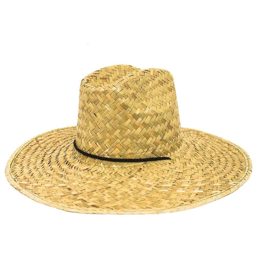 Unisex Natural Straw Wide-Brim Hat 
