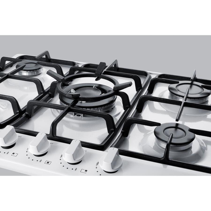 Summit Appliance 27in 5 Burners White Gas Cooktop in the Gas Cooktops