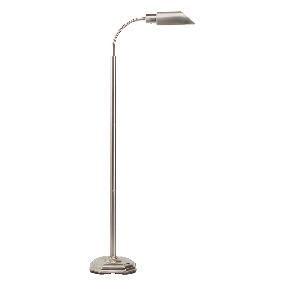 Ottlite In Brushed Nickel Foot Switch Floor Lamp With Metal Shade