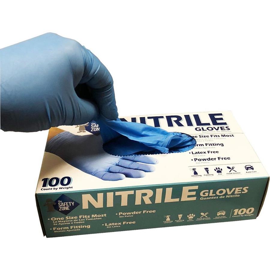 The Safety Zone 100Count One Size Fits All Nitrile Cleaning Glove in