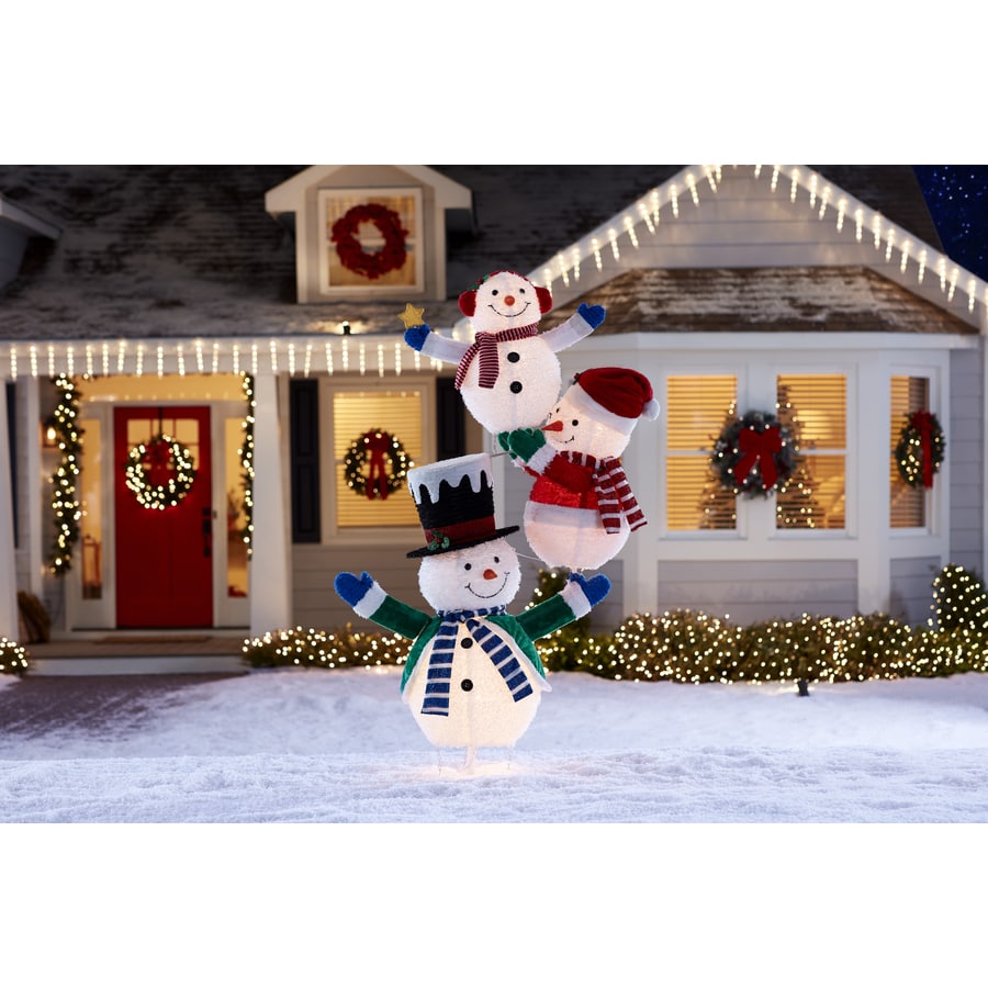 Holiday Living 72in Snowman Sculpture with Clear Incandescent Lights