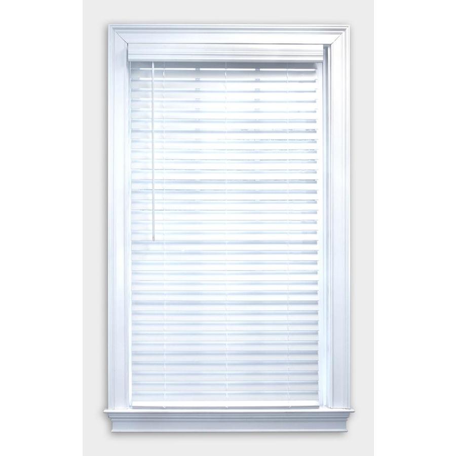 Allen Roth Cordless Faux Wood 2 In Slat Width 31 In X 72 In Cordless White Faux Wood Room Darkening Faux Wood Blinds In The Blinds Department At Lowes Com