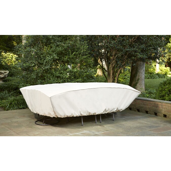 Garden Treasures Tan Dining Set Cover in the Patio Furniture Covers