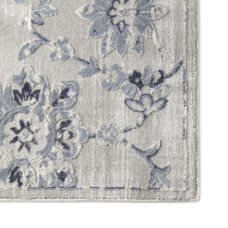 Home Dynamix Premier Floral Blue 5 X 7 Gray/Blue Indoor Floral ...