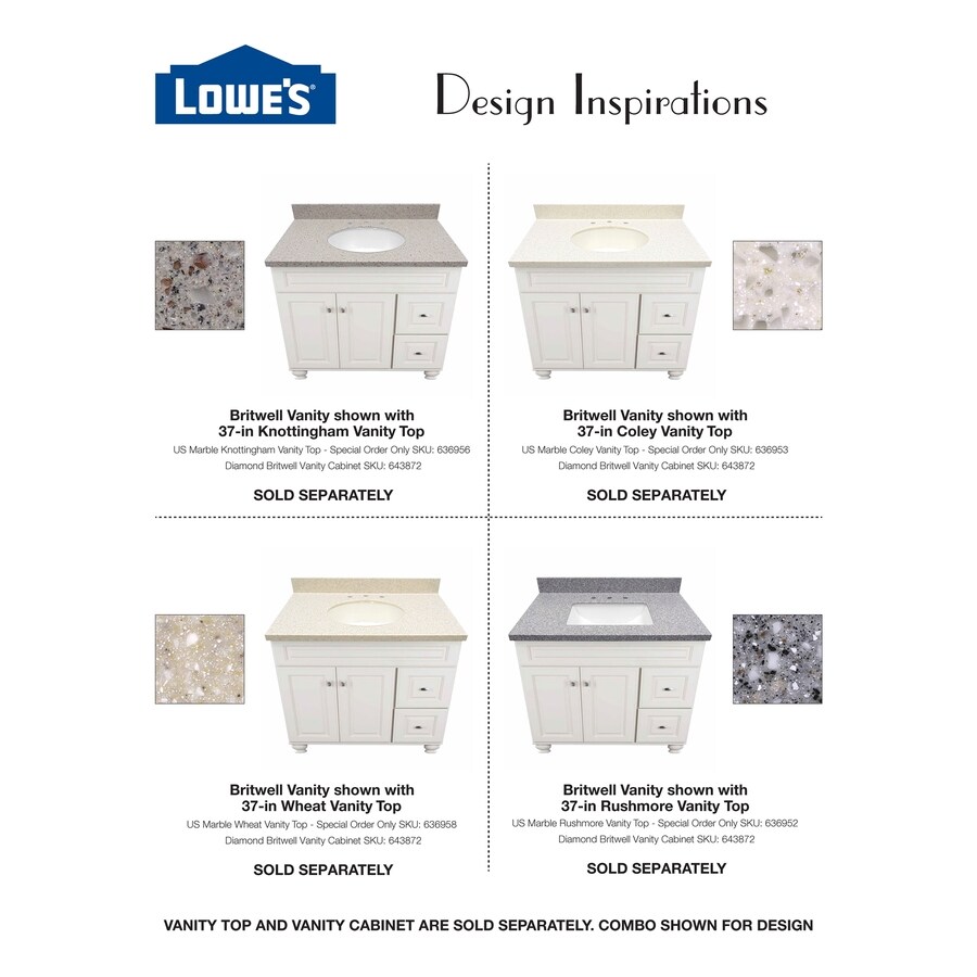 Britwell Vanity Lowes
 - Diamond Freshfit Britwell Freestanding Cream 36 In X 21 In Transitional Bathroom Vanity In The Bathroom Vanities Without Tops Department At Lowes Com