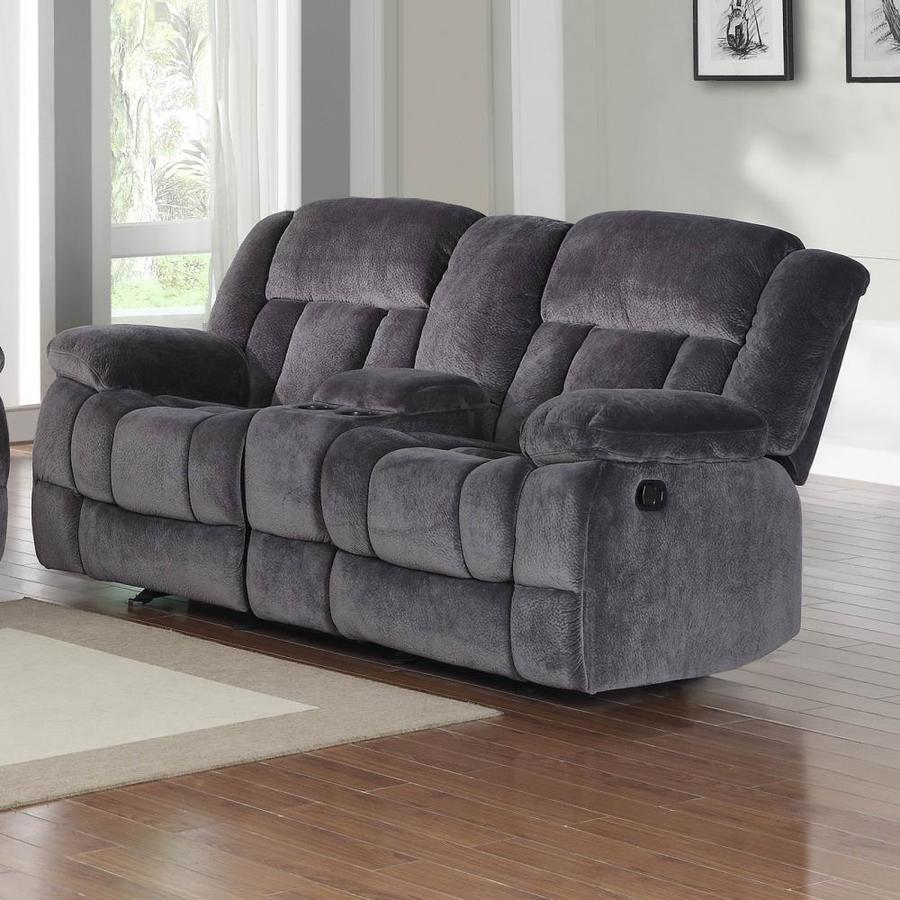 Homelegance Laurelton Casual Charcoal Microfiber Reclining Loveseat In ...