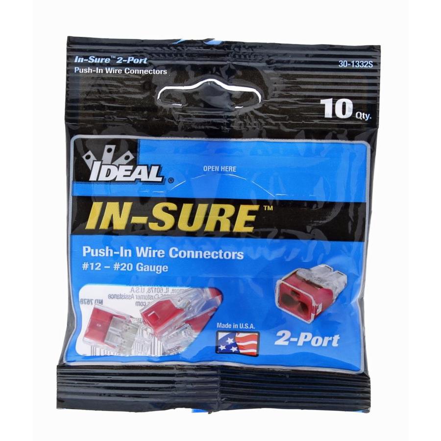 Ideal In Sure 10 Pack Red Push In Wire Connectors In The Wire Connectors Department At 