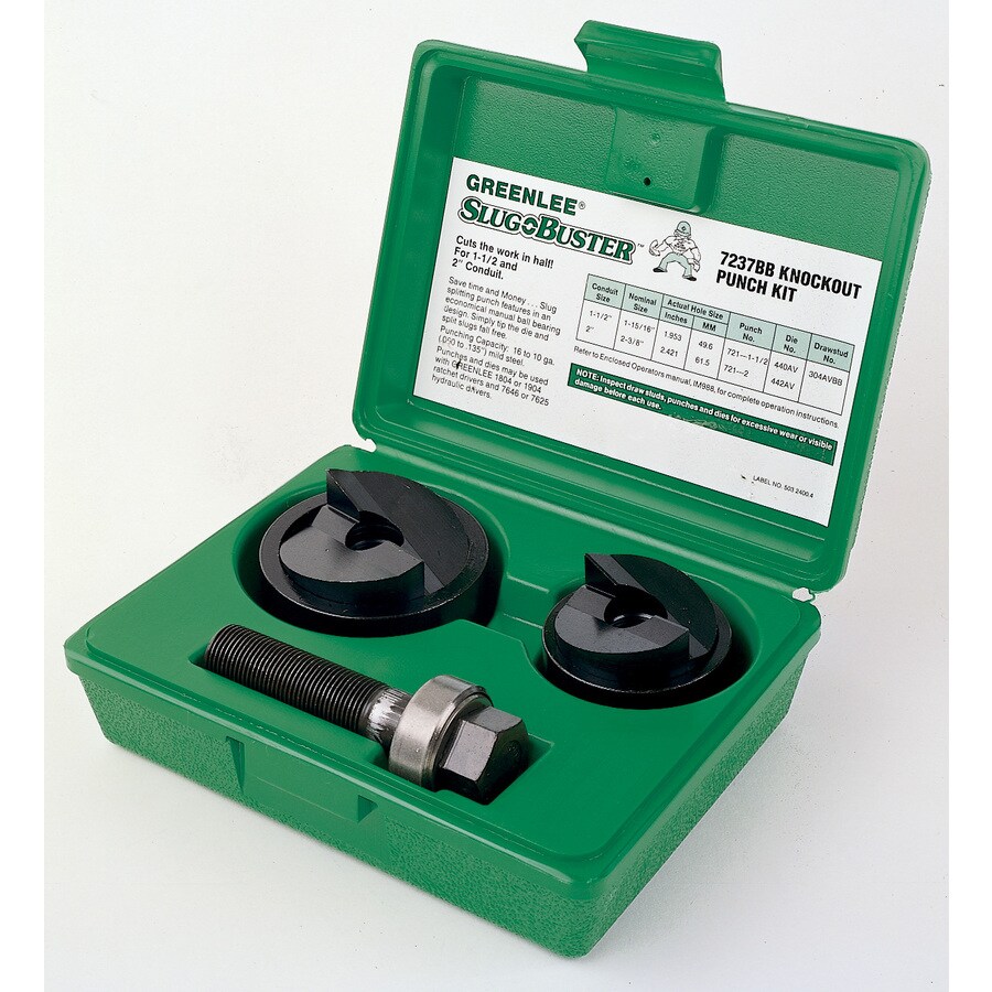 Greenlee 30236 Standard Round Manual Knockout Punch Kit Plastic Case 