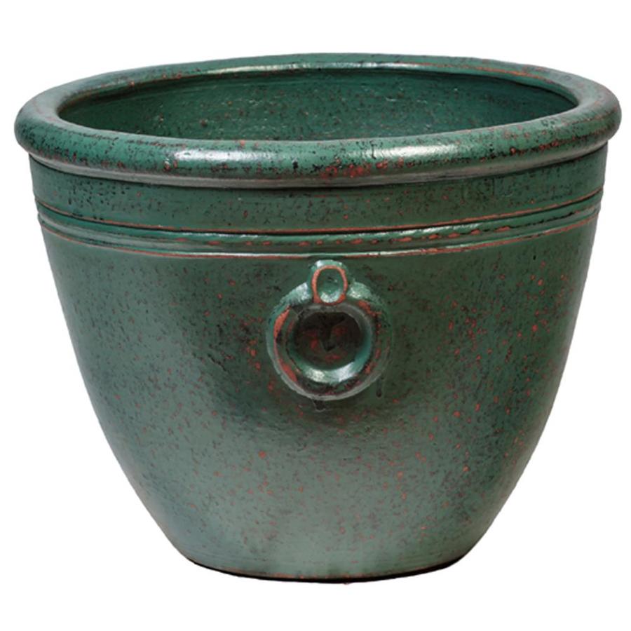 20-in W X 20-in H Green Clay Planter At Lowes.com