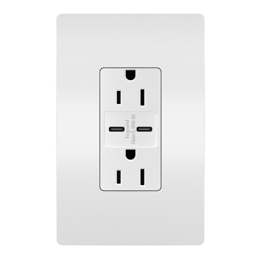 Legrand Radiant Cc White 15 Amp Decorator Tamper Resistant Usb Outlet