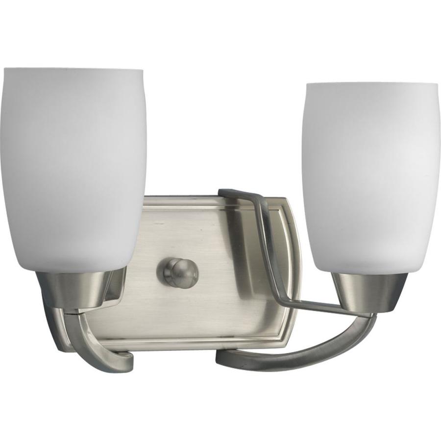 Shop Progress Lighting Wisten 2-Light Brushed Nickel Cylinder Vanity Light at Lowes.com