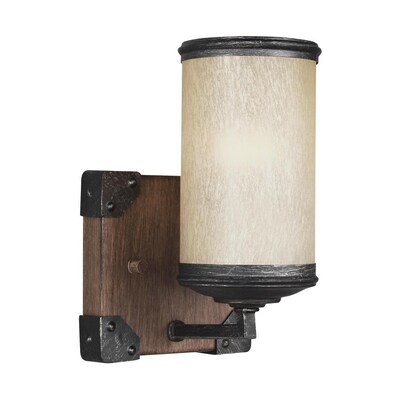 Sea Gull Lighting Dunning 5-in W 1-Light Stardust/Cerused Oak Modern/Contemporary Wall Sconce ENERGY STAR