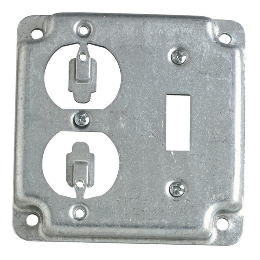 Steel City 2 Gang Square Metal Electrical Box Cover In The Electrical Box Covers Department At