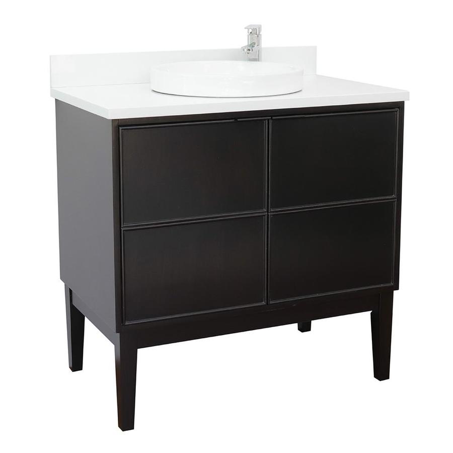 Bellaterra Home Lv0503 Cp Werd Single Vanity 37 In Cappuccino Sing In The Bathroom Vanities With Tops Department At Lowes Com