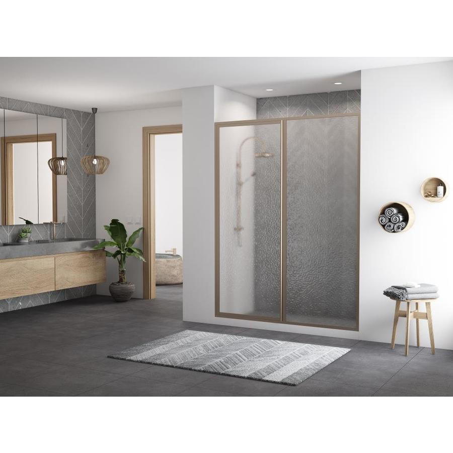 Coastal Shower Doors Legend 66 In H X 53 5 In To 55 In W Framed Pivot Matte Black Shower Door Frosted Glass In The Shower Doors Department At Lowes Com