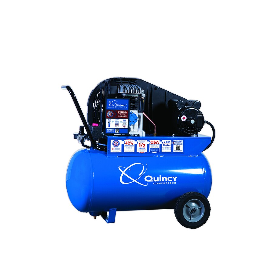 Quincy Compressor 20 Gallon Single Stage Portable Electric Horizontal Air Compressor In The Air Compressors Department At Lowes Com