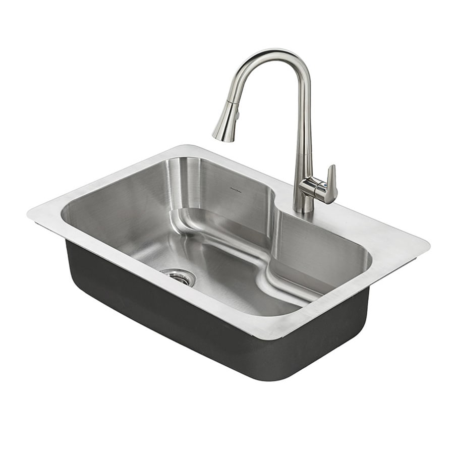 American Standard Raleigh 33 In X 22 In Stainless Steel Single Bowl Drop In Or Undermount 1 Hole Residential Kitchen Sink All In One Kit In The Kitchen Sinks Department At Lowescom