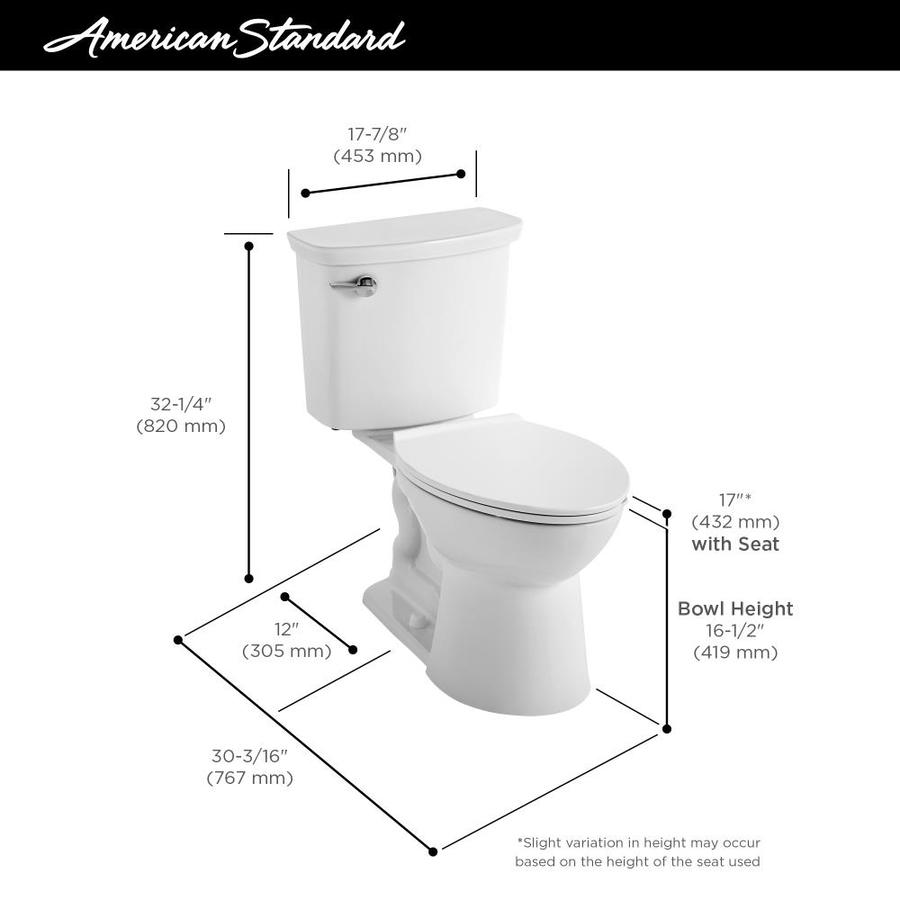 American Standard Vormax White WaterSense Elongated Standard Height 2