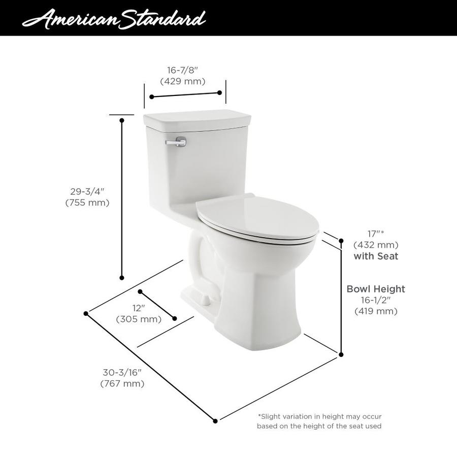 American Standard Townsend White WaterSense Elongated Standard Height