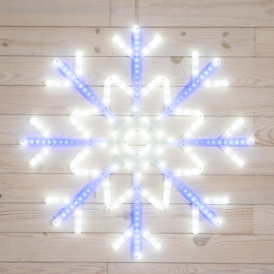 GE 3-in Hanging Snowflake with White LED Lights in the Outdoor Christmas Decorations department ...