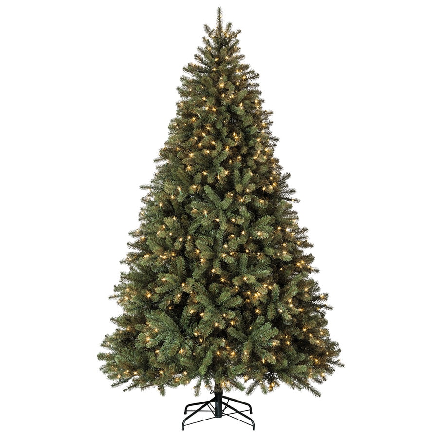 Holiday Living 7 5 Ft Balsam Fir Pre Lit Traditional Artificial Christmas Tree With 600 Constant White Clear Incandescent Lights In The Artificial Christmas Trees Department At Lowes Com
