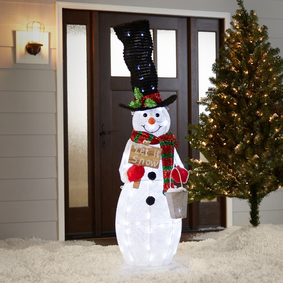Holiday Living 48in Tall Lighted Snowman in the Outdoor Christmas