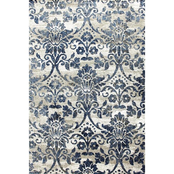 Carpet Art Deco Milos 5x7 Beige/Blue Area Rug 5 x 7 Beige
