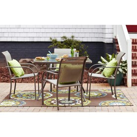 Shop Garden Treasures 42-in W x 42-in L Square Steel Dining Table at