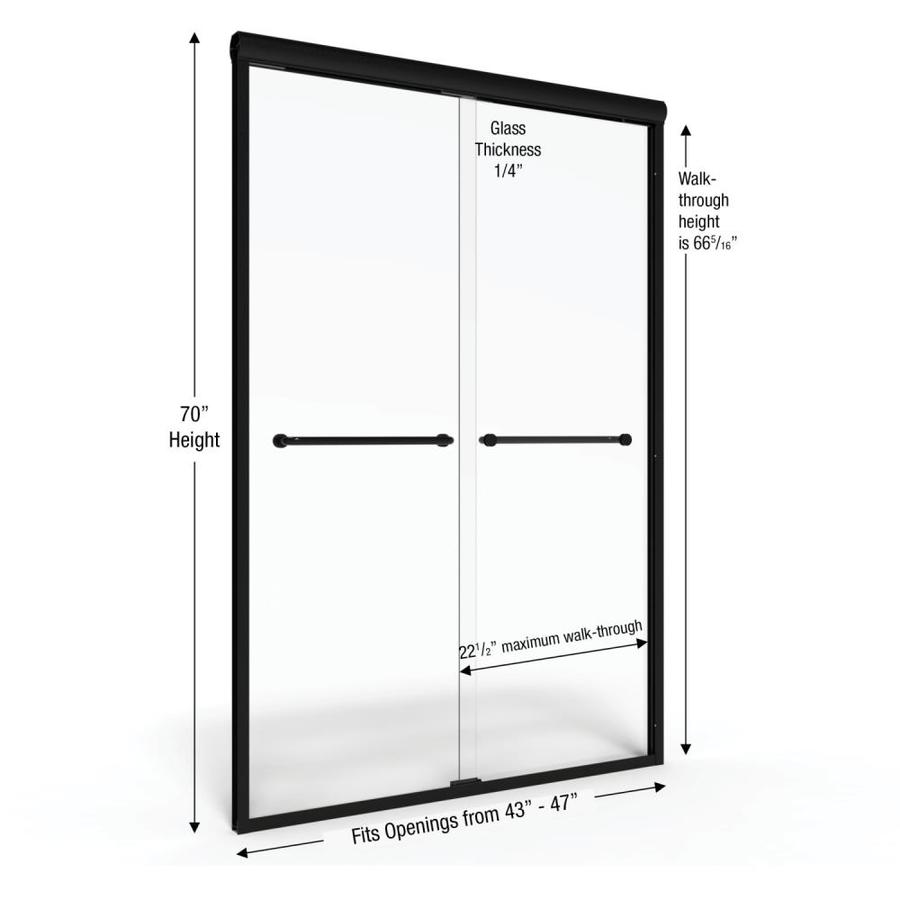 Basco Infinity 70 In H X 43 In To 47 In W Semi Frameless Bypass Sliding