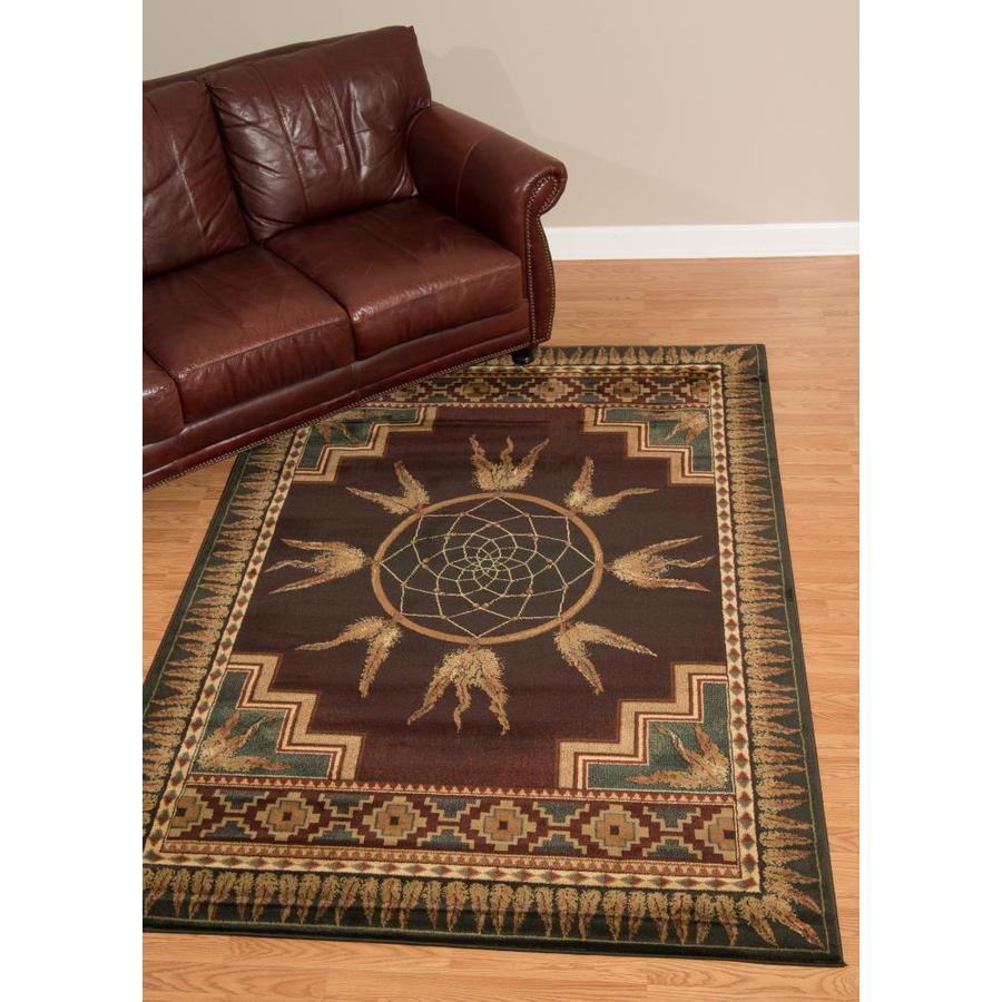 United Weavers Of America Genesis 8 x 11 Lodge Indoor Medallion Lodge Area Rug in the Rugs