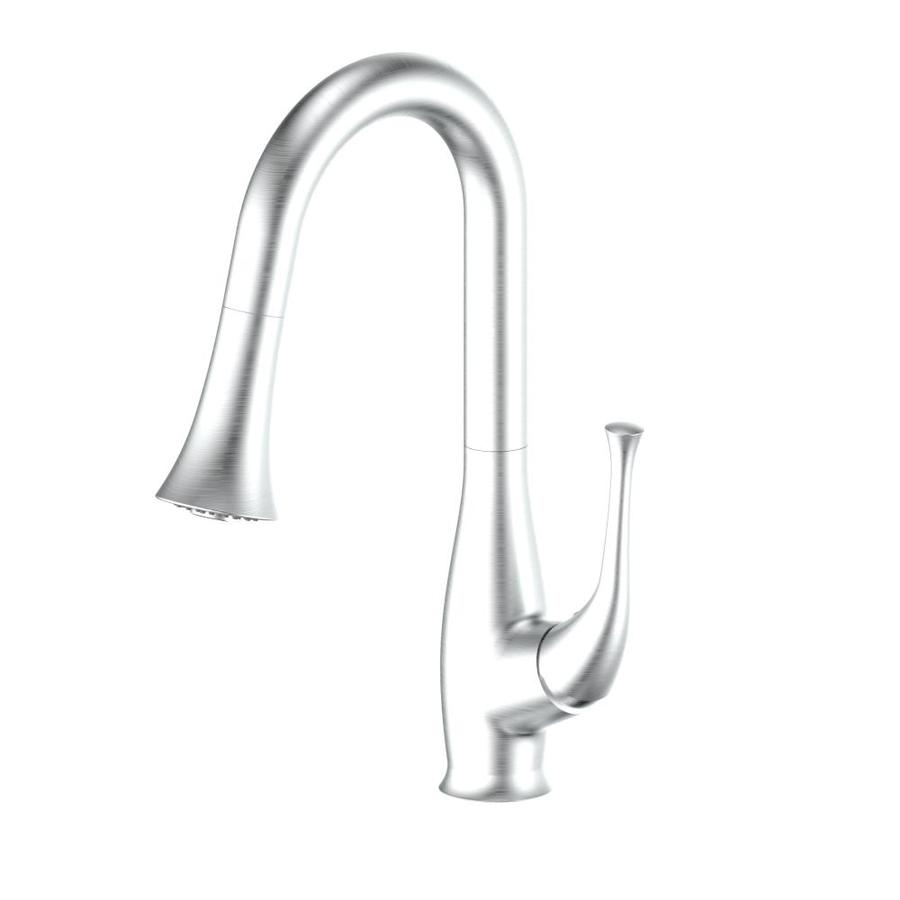 Zline Kitchen Bath Shakespeare Brushed Nickel 1 Handle Deck Mount High Arc Handle Lever Kitchen Faucet In The Kitchen Faucets Department At Lowescom