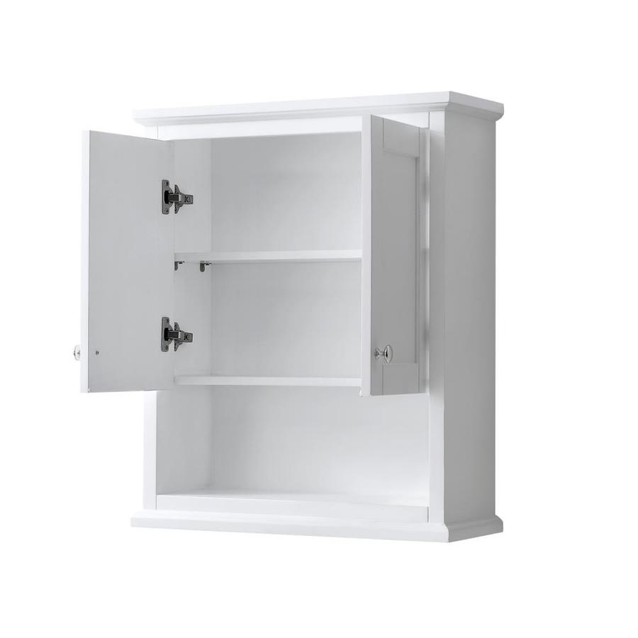 Wyndham Collection Avery 25in W x 30in H x 9in D White Bathroom Wall