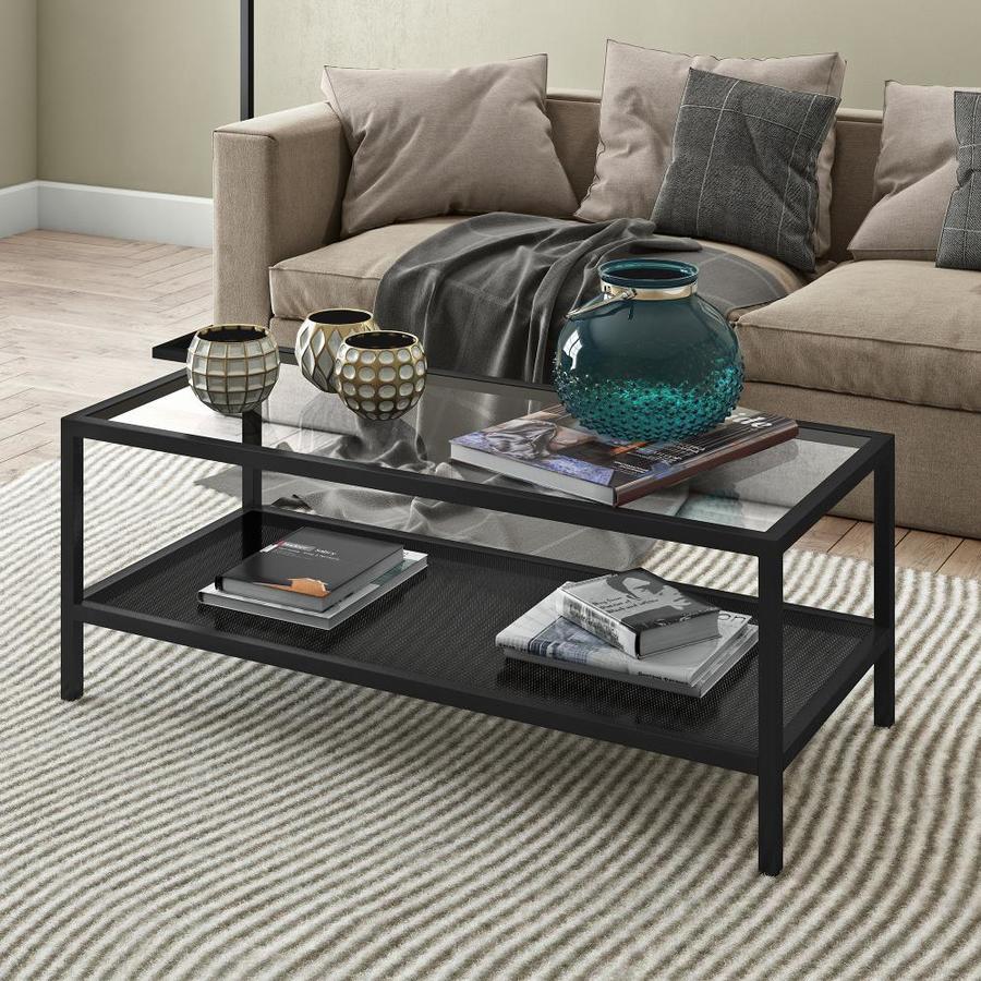 Hailey Home Rigan Blackened Bronze Glass Coffee Table In The Coffee