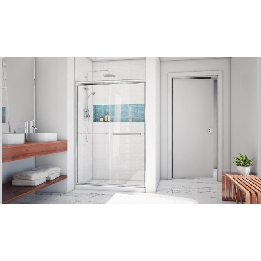 Arizona Shower Door Lite Euro Recessed 60 375 In H X 56 In To 60 In W Semi Frameless Bypass Sliding Polished Chrome Shower Door Clear Glass In The Shower Doors Department At Lowes Com