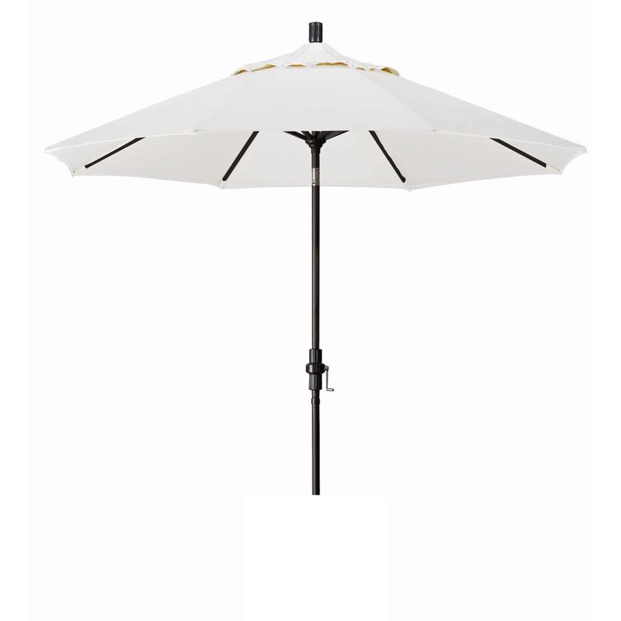 Lauren Company 9 Ft Round Natural White With Aluminum Frame Auto Tilt Market Patio Umbrella In The Patio Umbrellas Department At Lowes Com