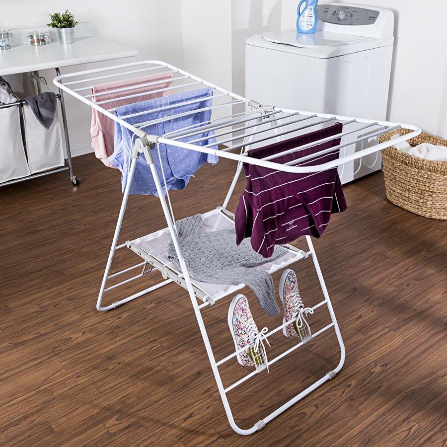 HoneyCanDo 1Tier 57in Stainless Steel Drying Rack in the