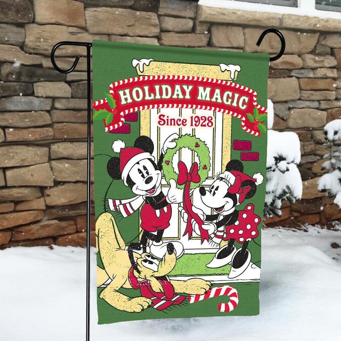 Disney Holiday Magic Garden Flag with Stand in the