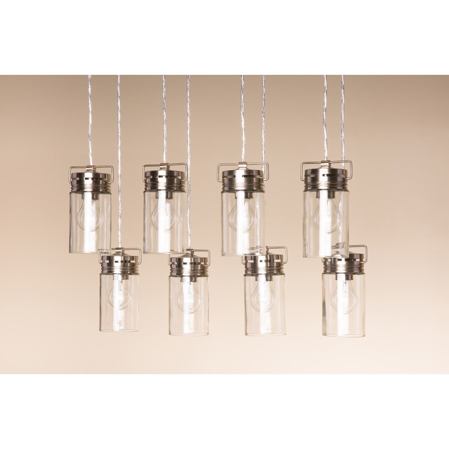 Allen Roth Vallymede Brushed Nickel Farmhouse Clear Glass Jar Pendant Light In The Pendant 9523