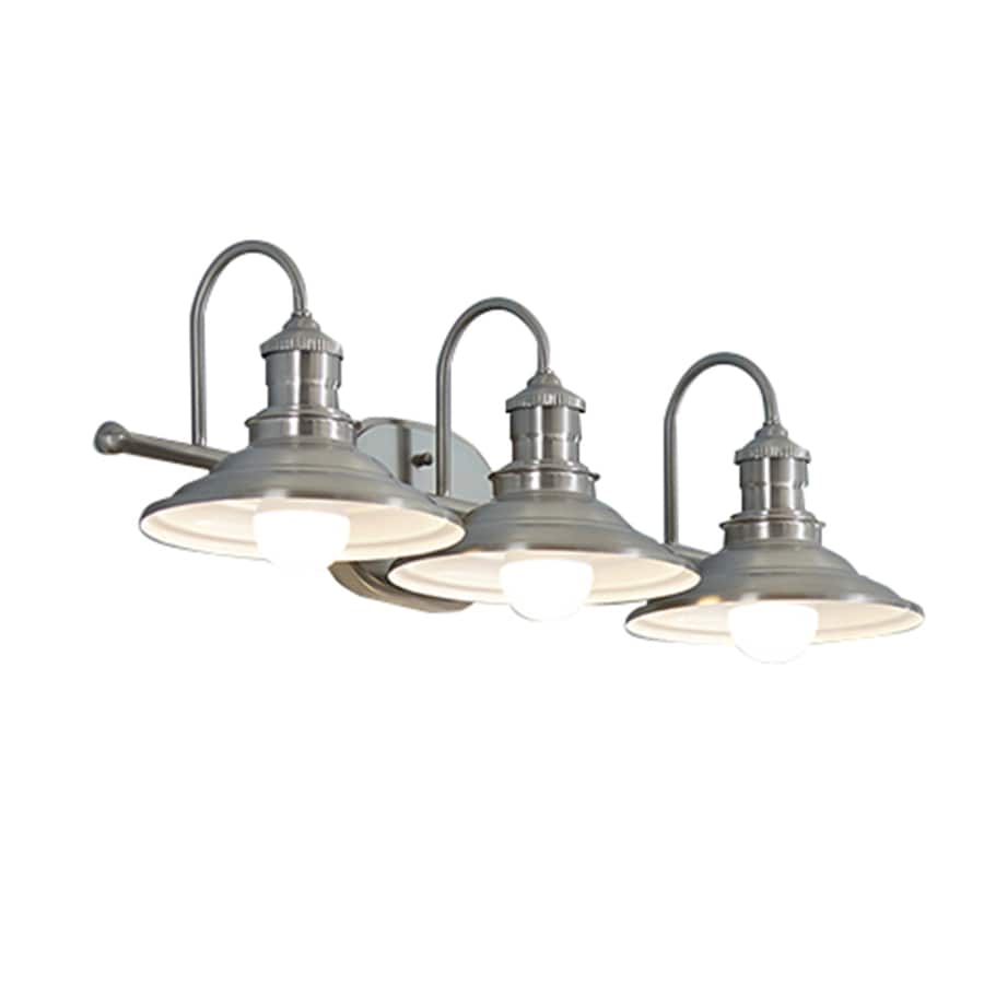 Allen Roth Hainsbrook 3 Light Pewter Industrial Vanity Light In The Vanity Lights Department At Lowes Com