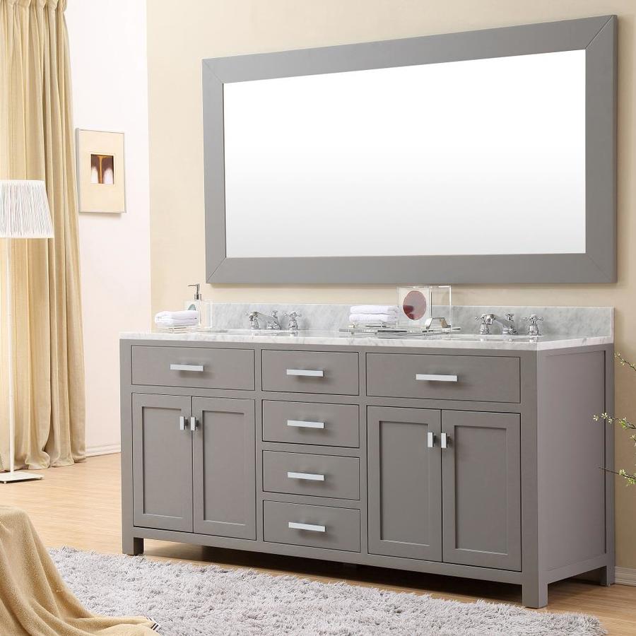 Water Creation Madison 72 In Cashmere Grey Undermount Double Sink Bathroom Vanity With Carrara 