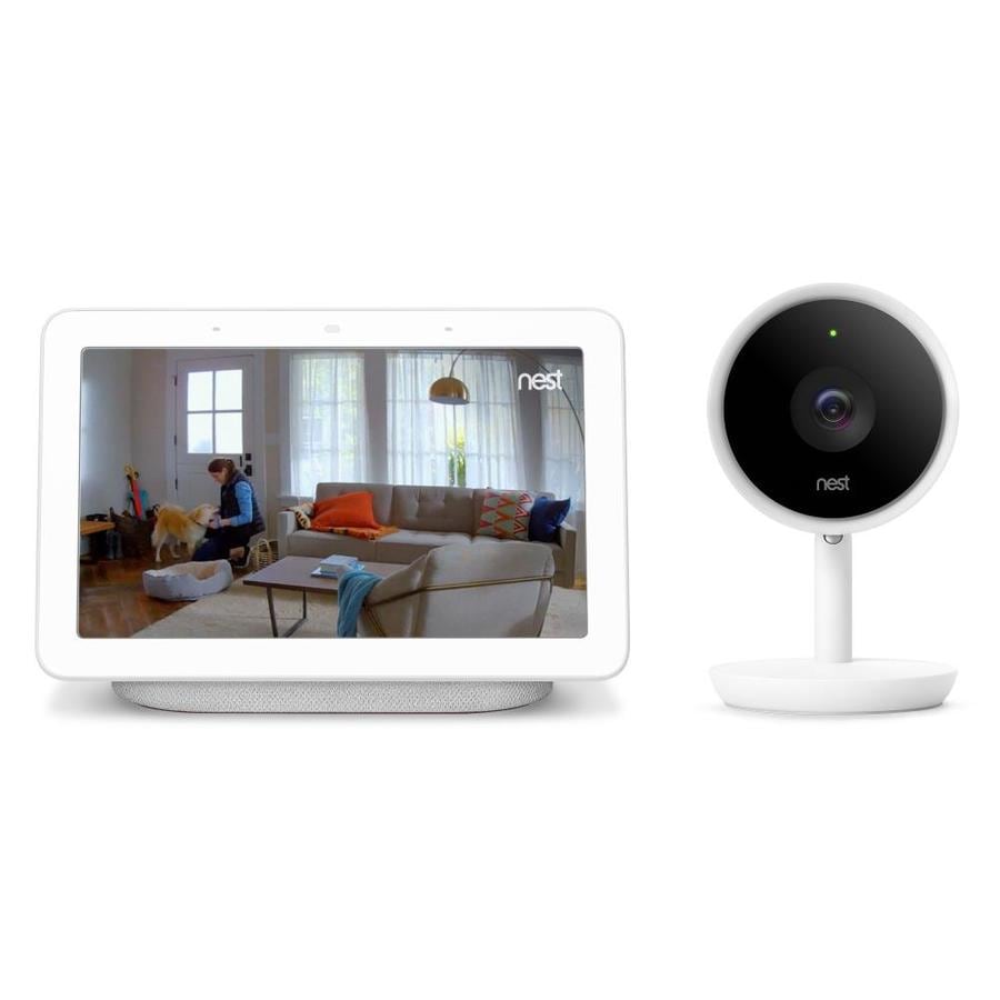 Meestal deadline dynamisch Google Home Hub + Nest Cam IQ Digital Wired Indoor Security Camera with  Night Vision in the Security Cameras department at Lowes.com