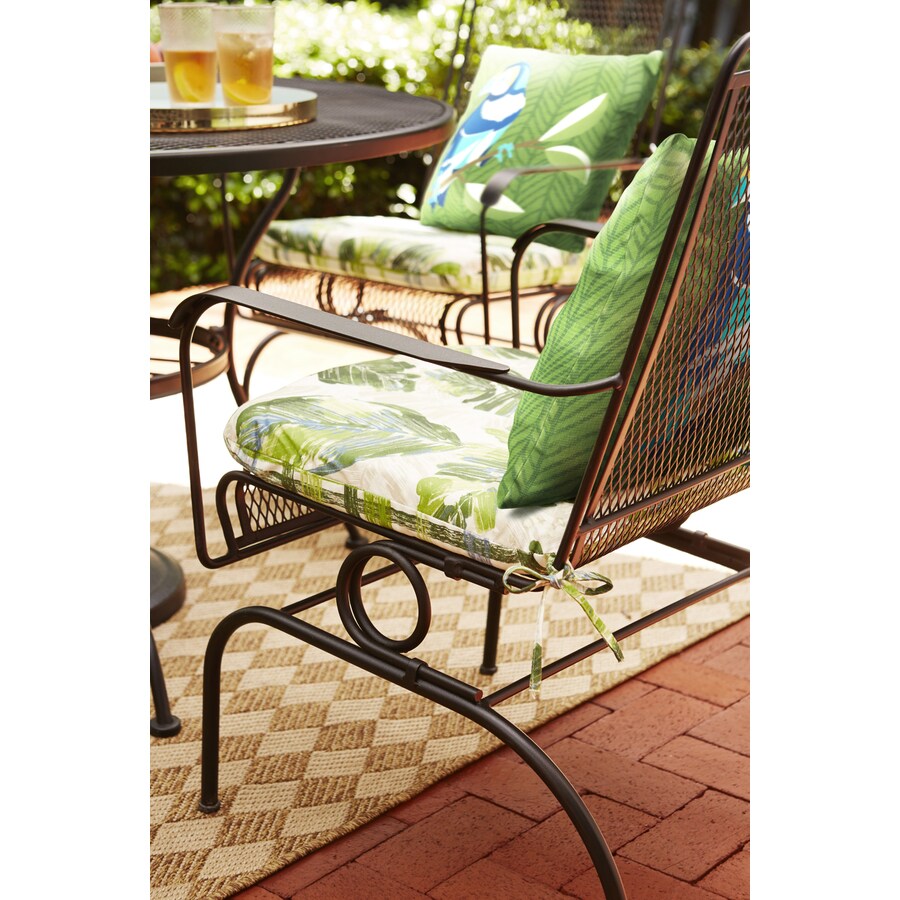 Garden Treasures Stackable Black Metal Frame Spring Motion Dining Chairs With Mesh Seat In The