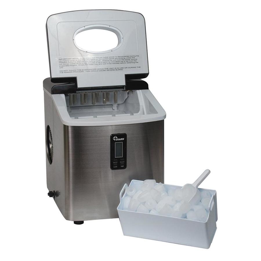 Chard 26lb FlipUp Door Freestanding Cube Ice Maker (Stainless Steel